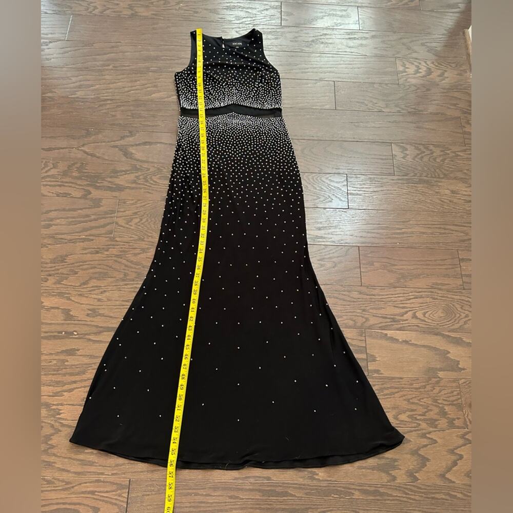 Xscape Black Long Formal Dress with Silver Beads Size 8 See Description - Picture 4 of 10